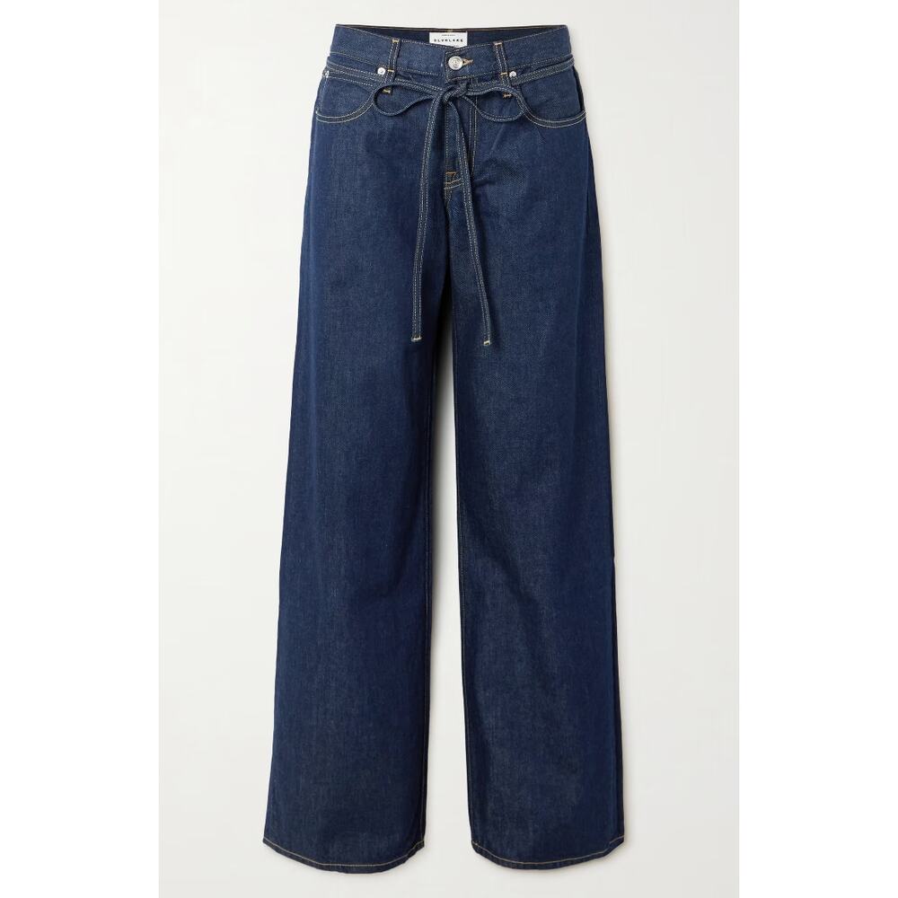 SLVRLAKE 32 mica Mica belted low-rise wide-leg jeans in mid denim